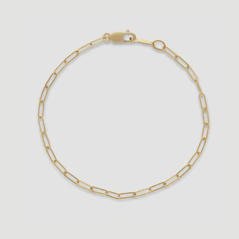 Gold Paperclip Style Bracelet in 14k