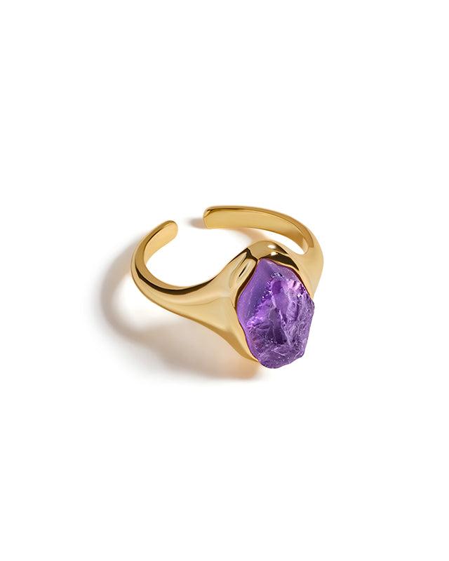 Natural Crystal Stone Ring in Unique Design