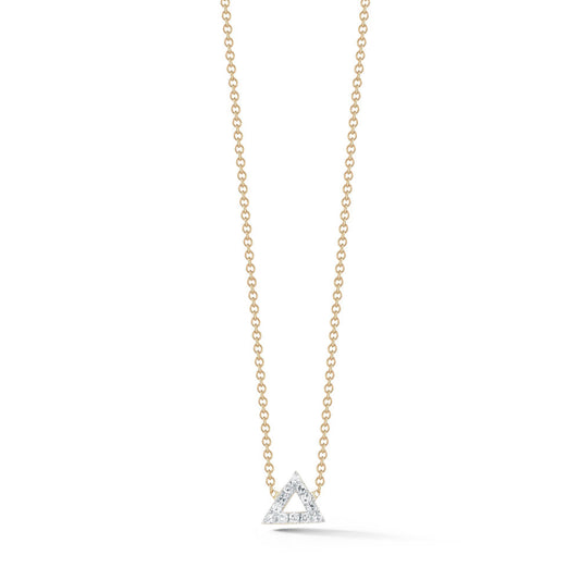 Mini Diamond Triangle Necklace in 14kt Gold