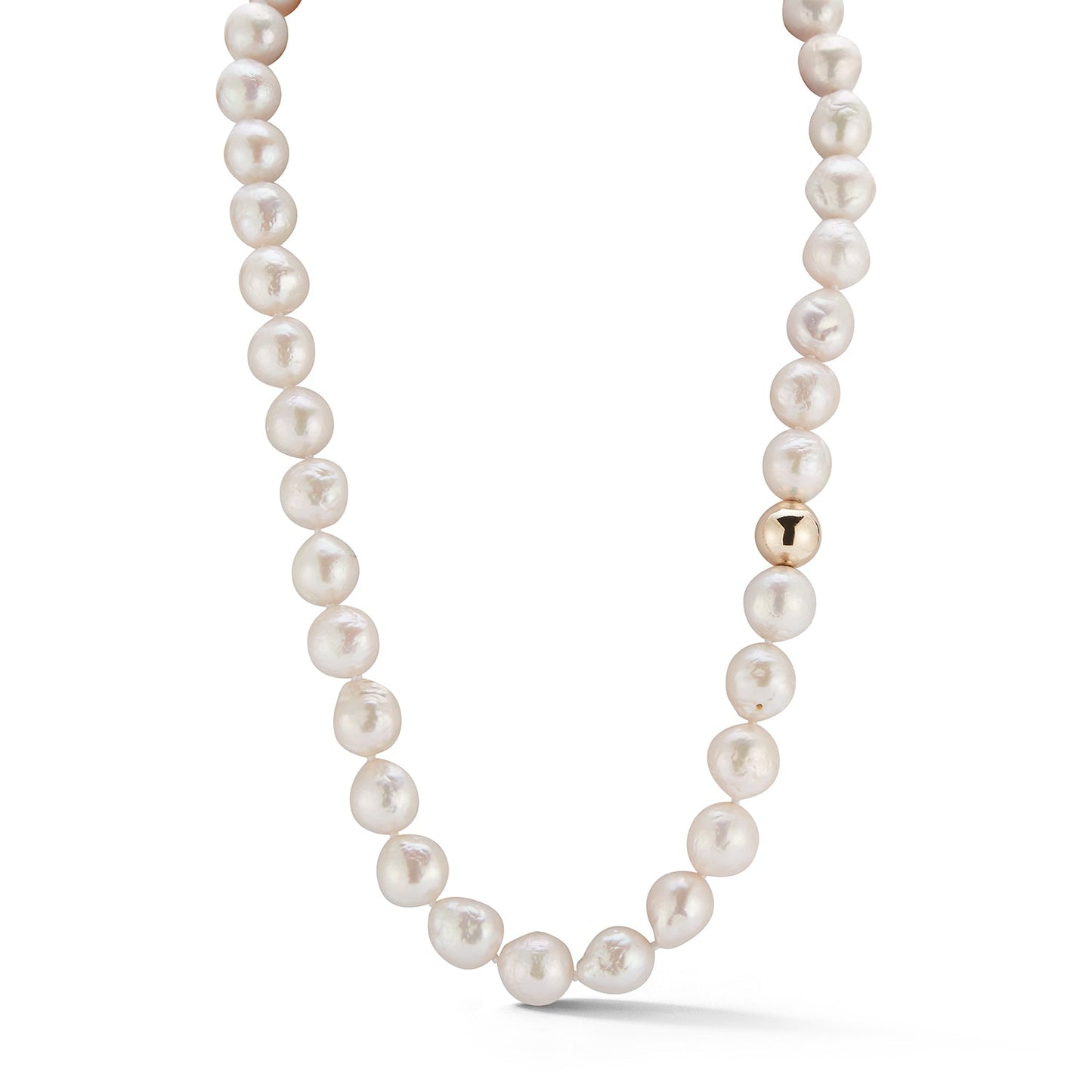 Baroque Pearl and Gold Dot Necklace