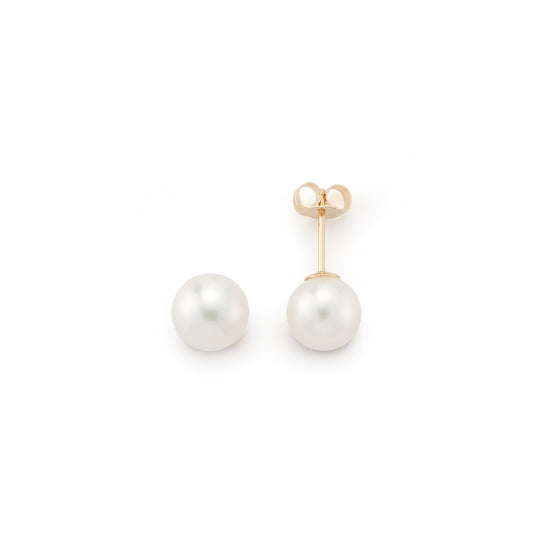 8mm White Pearl Stud Earrings