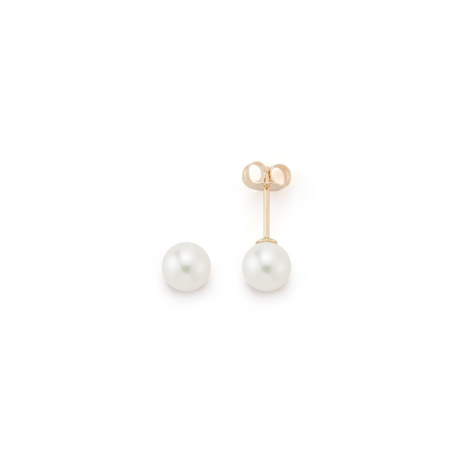 Six Millimeter Pearl Stud Earrings