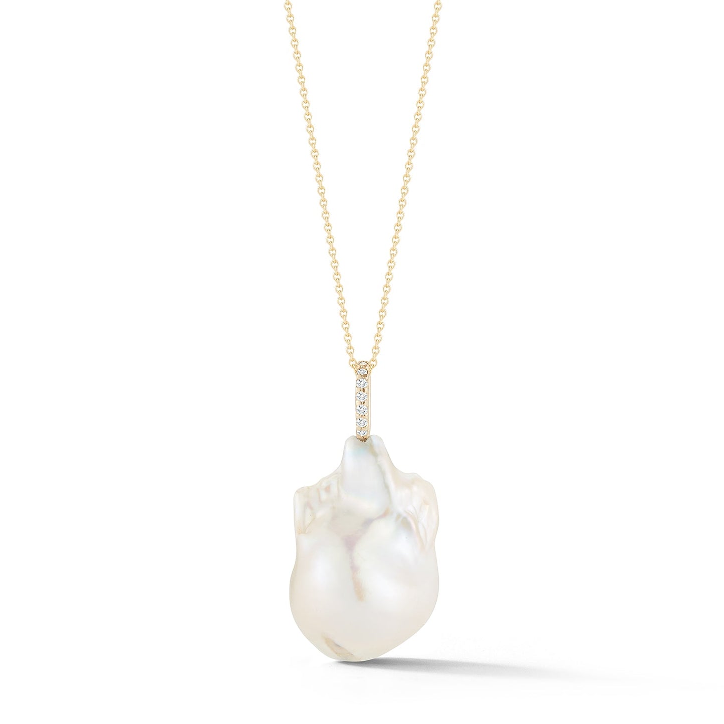 Gold and Diamonds Baroque Pearl Necklace