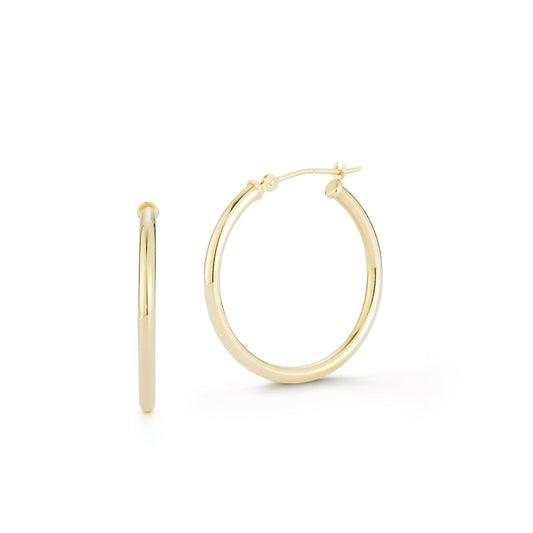 Classic 14kt Gold Hoop Earrings 25mm