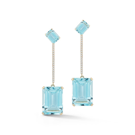 14kt Gold Blue Elegant Earrings