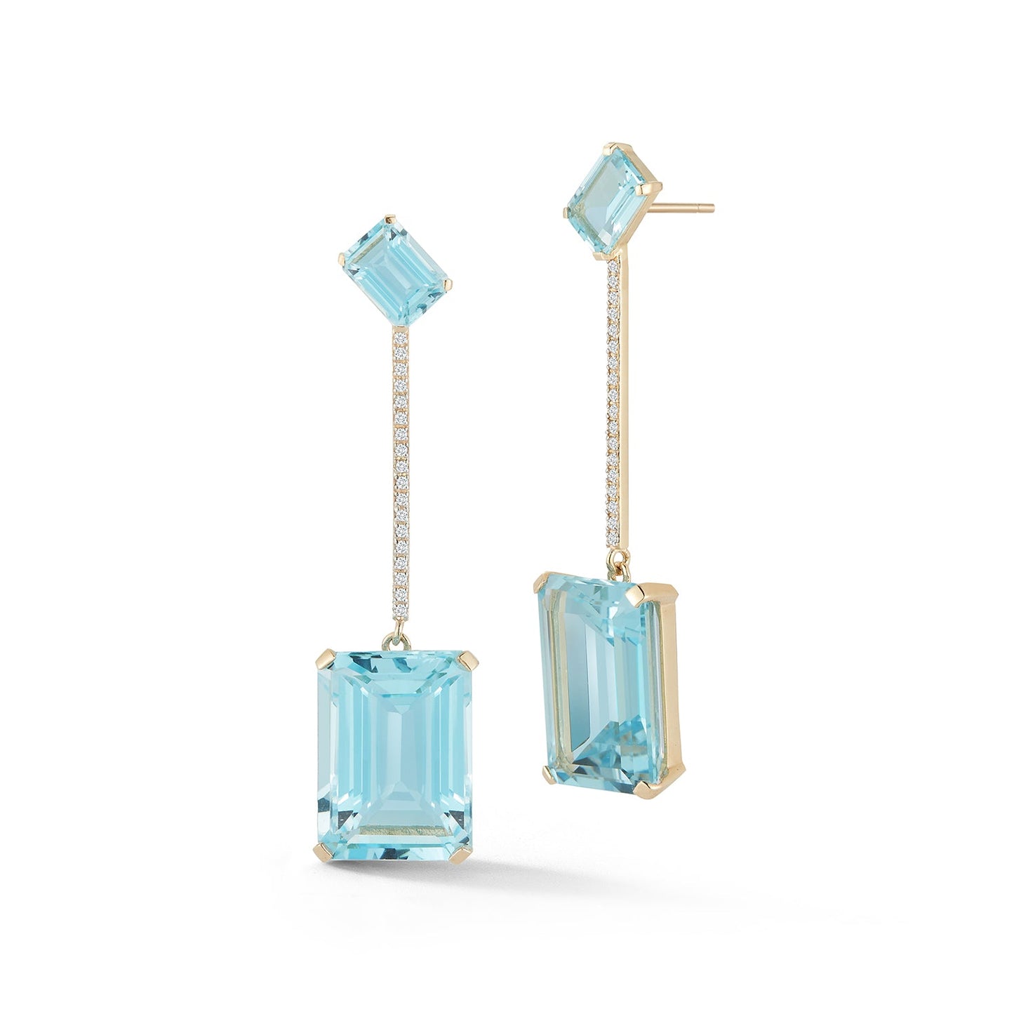 14kt Gold Blue Elegant Earrings