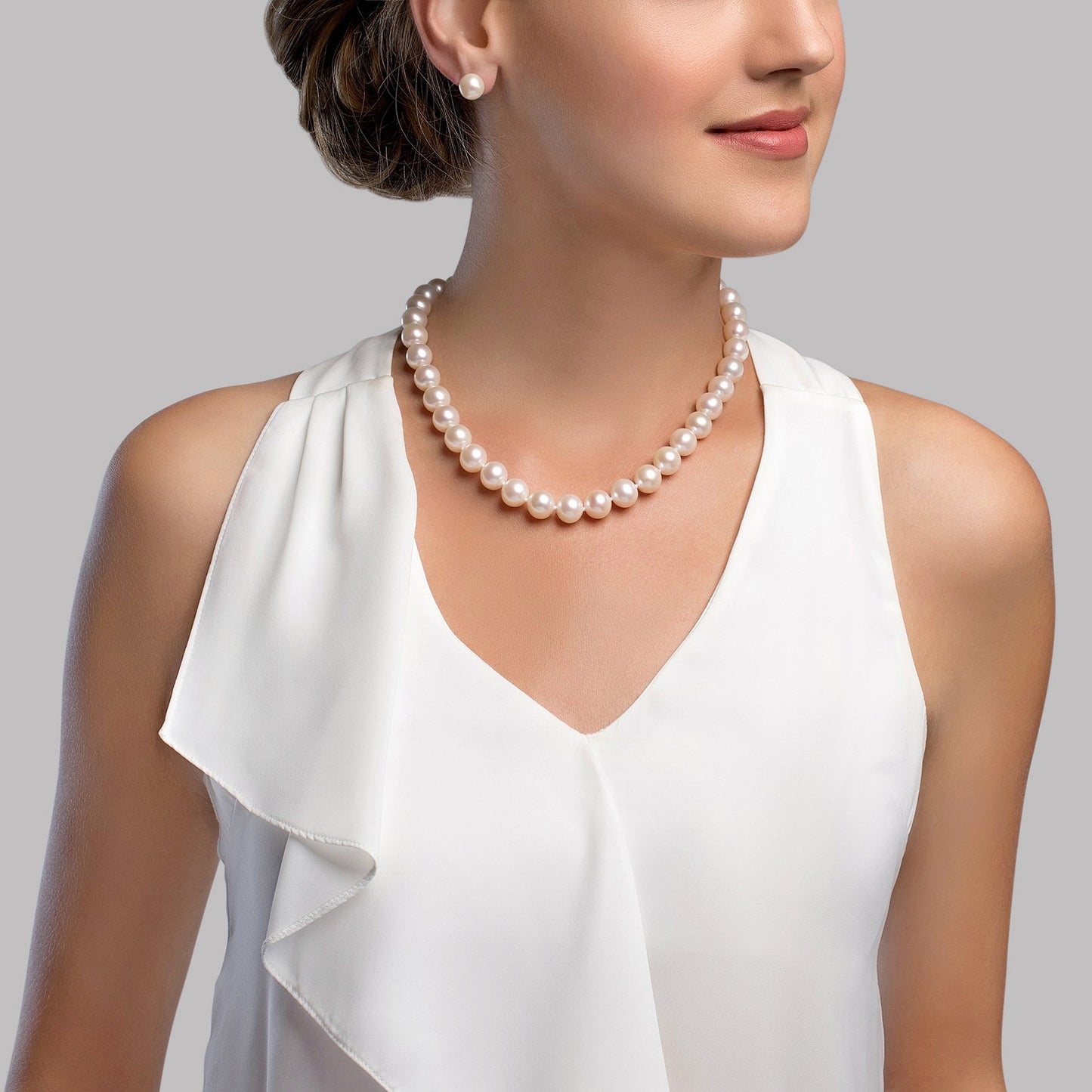 White Freshwater Pearl Necklace with AAA Quality Pearls 1