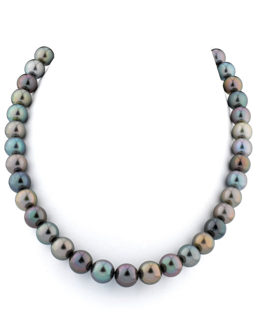 Multi-Color Tahitian Pearl Necklace 10 to 11mm