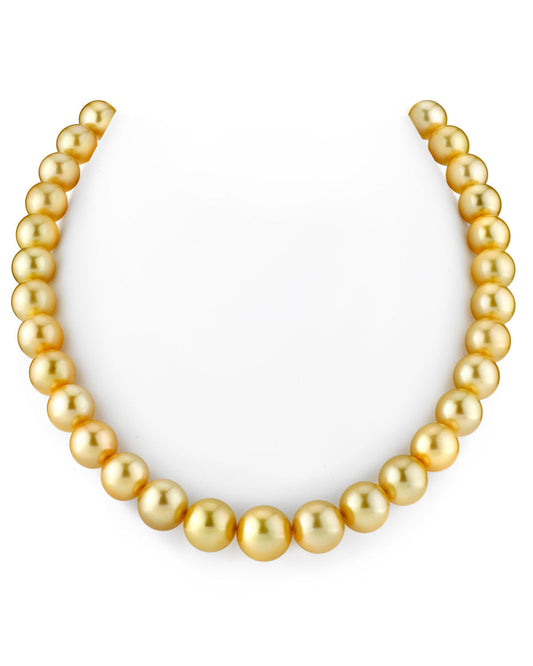 South Sea Pearl Necklace in Golden Color 10mm to 12mm