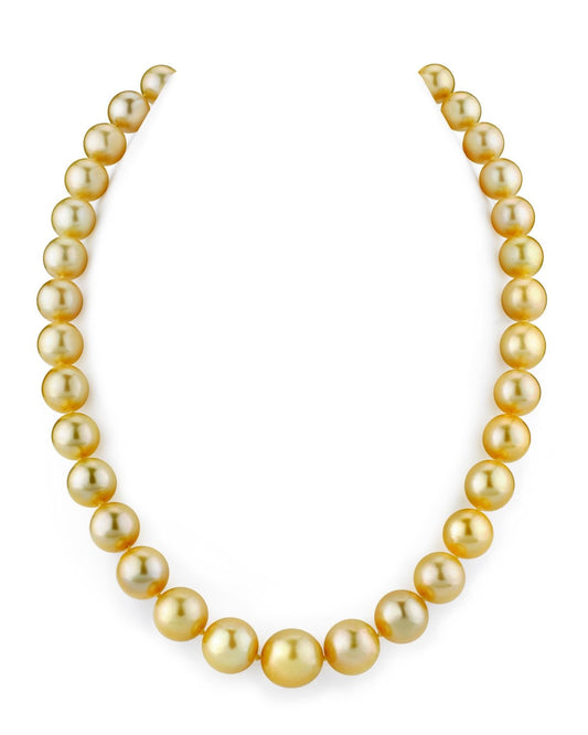 South Sea Pearl Necklace in Golden Round Design