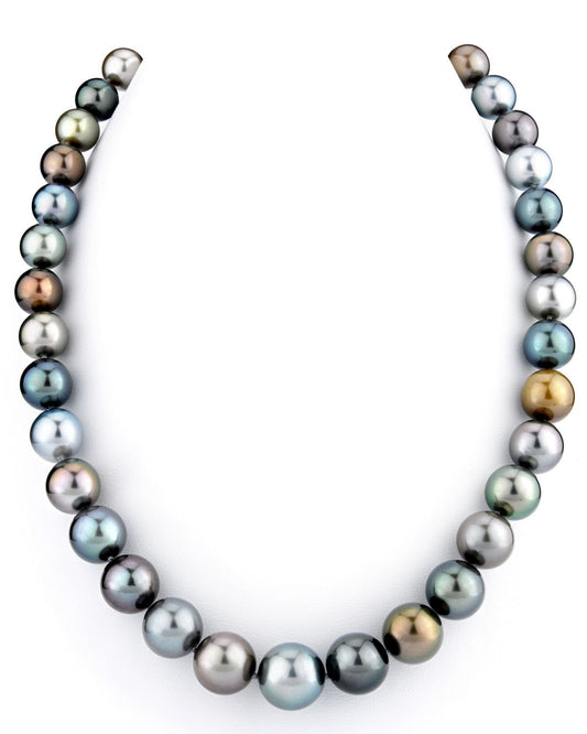 Multi-Color Tahitian Pearl Necklace in Silver