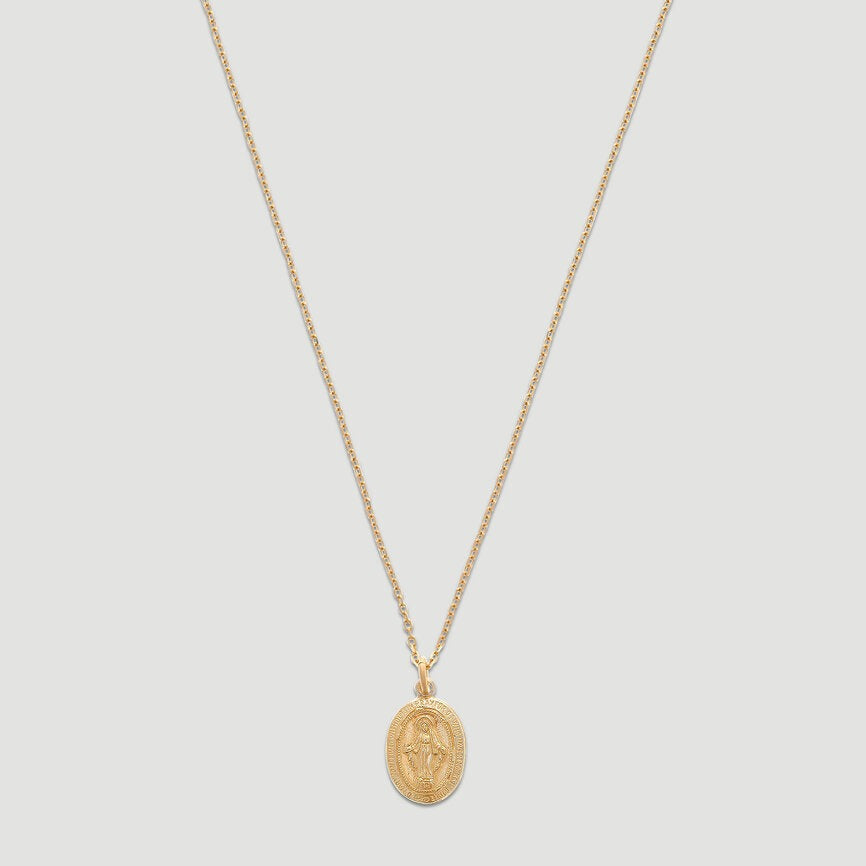 14k Gold Blessed Mary Necklace