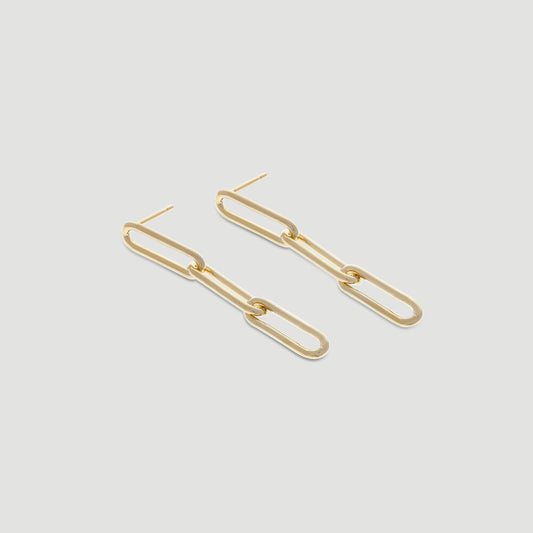 Chunky Paperclip Style Earrings in Metal