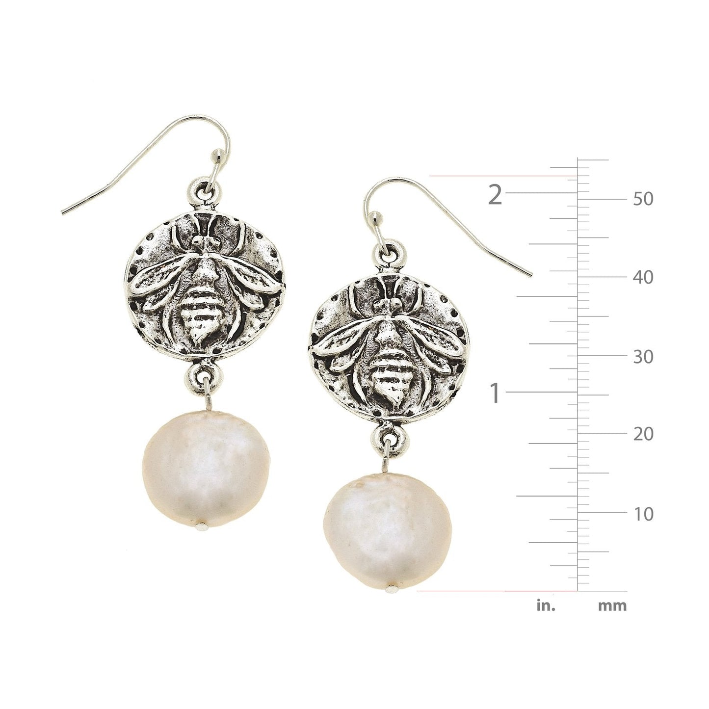 Pearl Drop Earrings with Intaglio Detailing