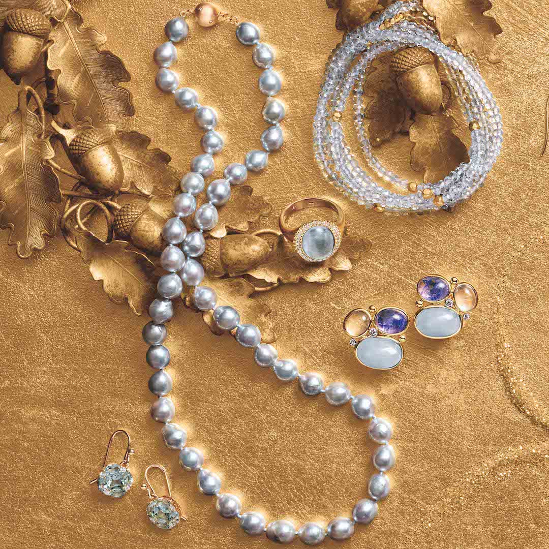 Elegant Baroque Blue Akoya Pearl Necklace