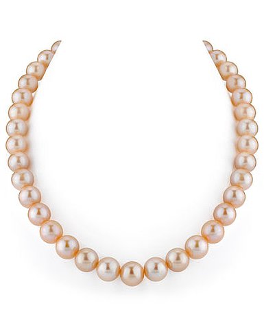 Peach Freshwater Pearl Necklace 10.5-11.5mm AAA Quality