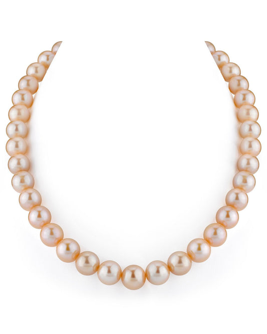 Peach Freshwater Pearl Necklace in AAA Quality 3