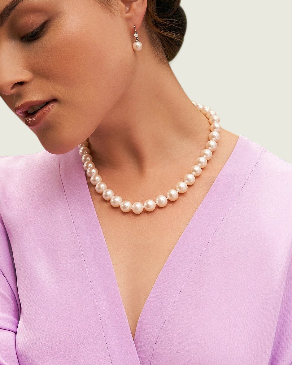 White Freshwater Pearl Necklace with AAA Quality Pearls 2