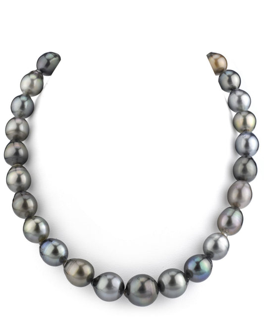 Colorful Drop-Shape Tahitian Pearl Necklace 11.0-14.0mm