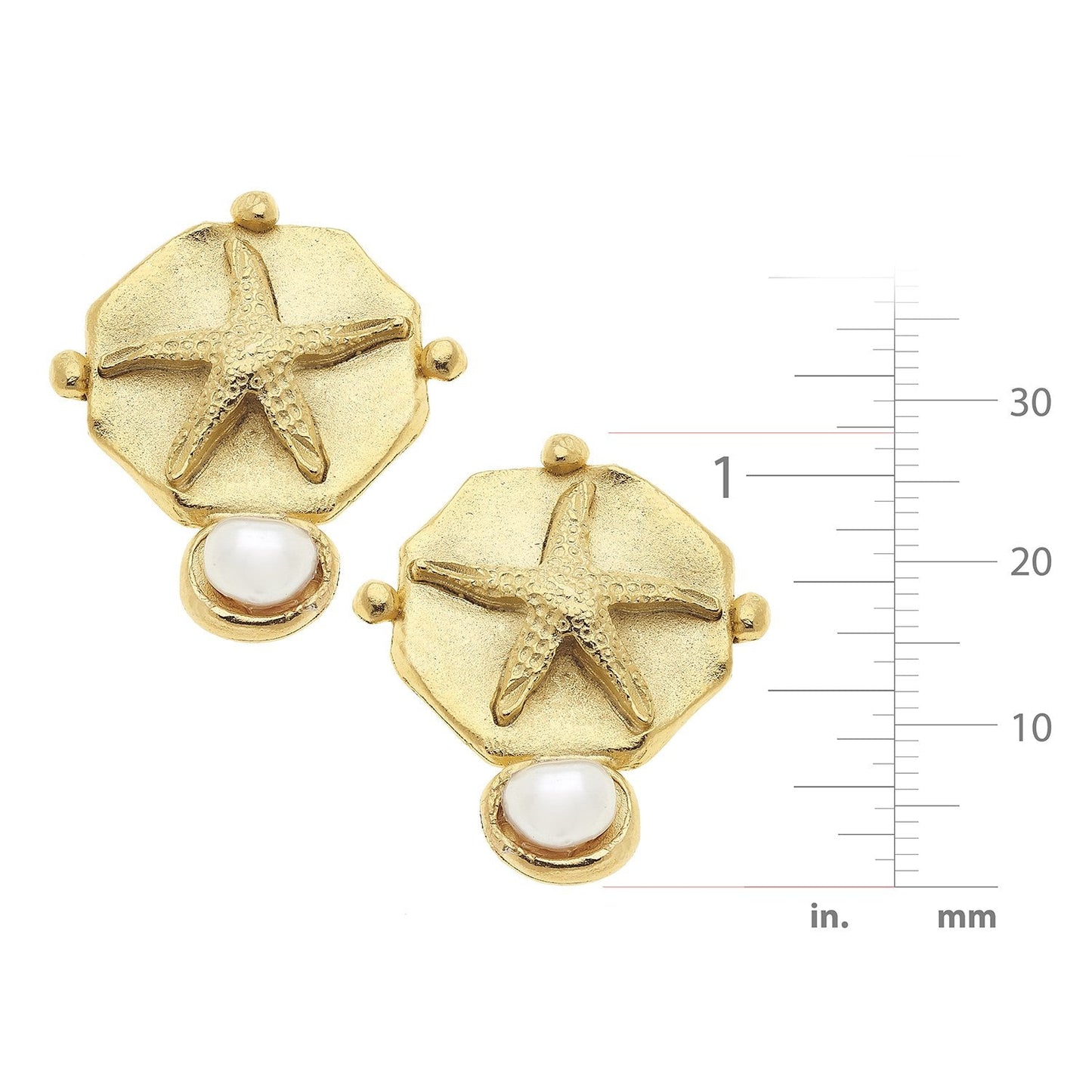 Pearl Studs in Starfish Design