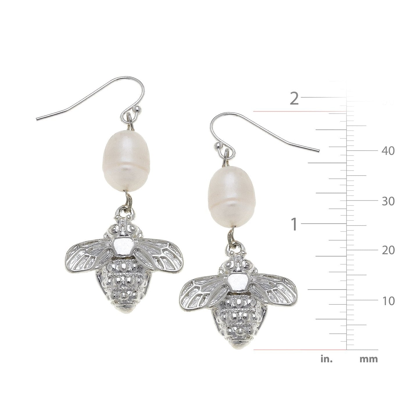 Bee and Pearl Wire Drop Earrings Design