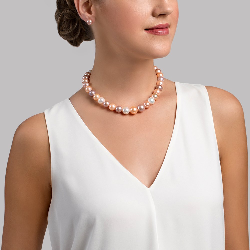 Multicolor Freshwater Pearl Necklace 11.5 to 12.5mm