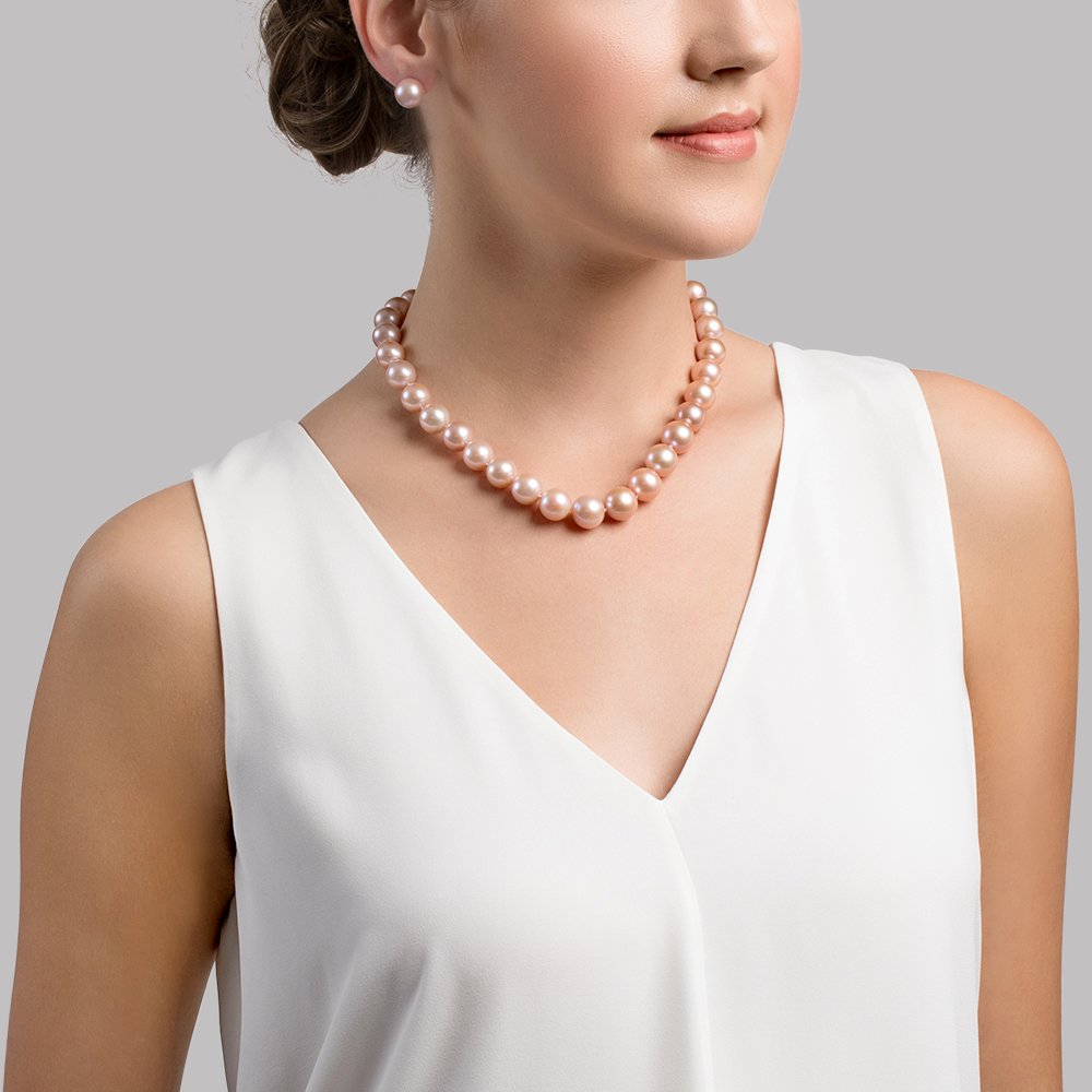 Pink Freshwater Pearl Necklace in AAA Quality 3