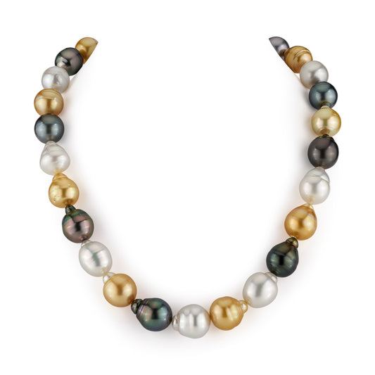 Colorful South Sea Baroque Pearl Necklace in AAA Quality