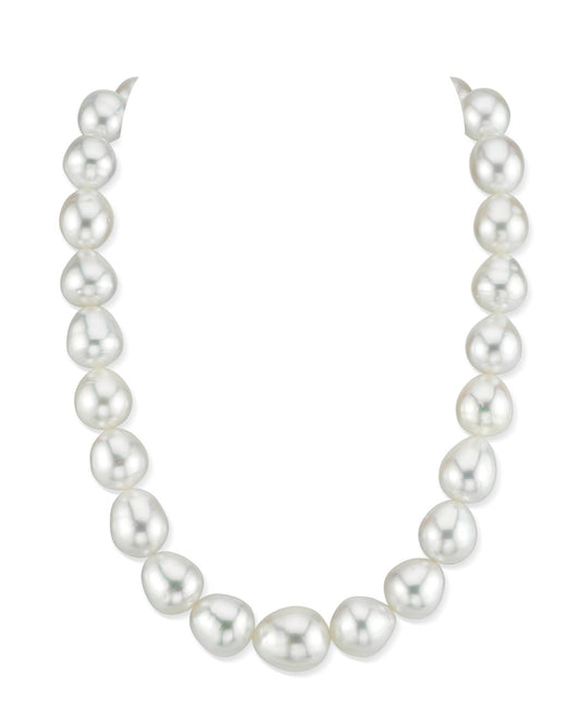 White South Sea Oval Pearl Necklace 11-13mm