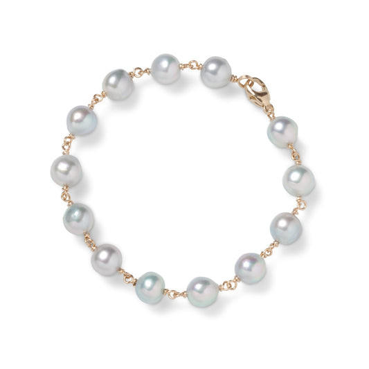 Baroque Blue Pearl Bracelet in Silver