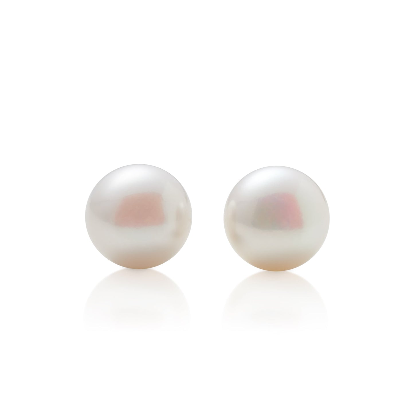 Elegant 10mm Button Pearl Stud Earrings