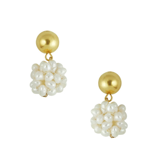 Cluster Pearl Drop Earrings for Women