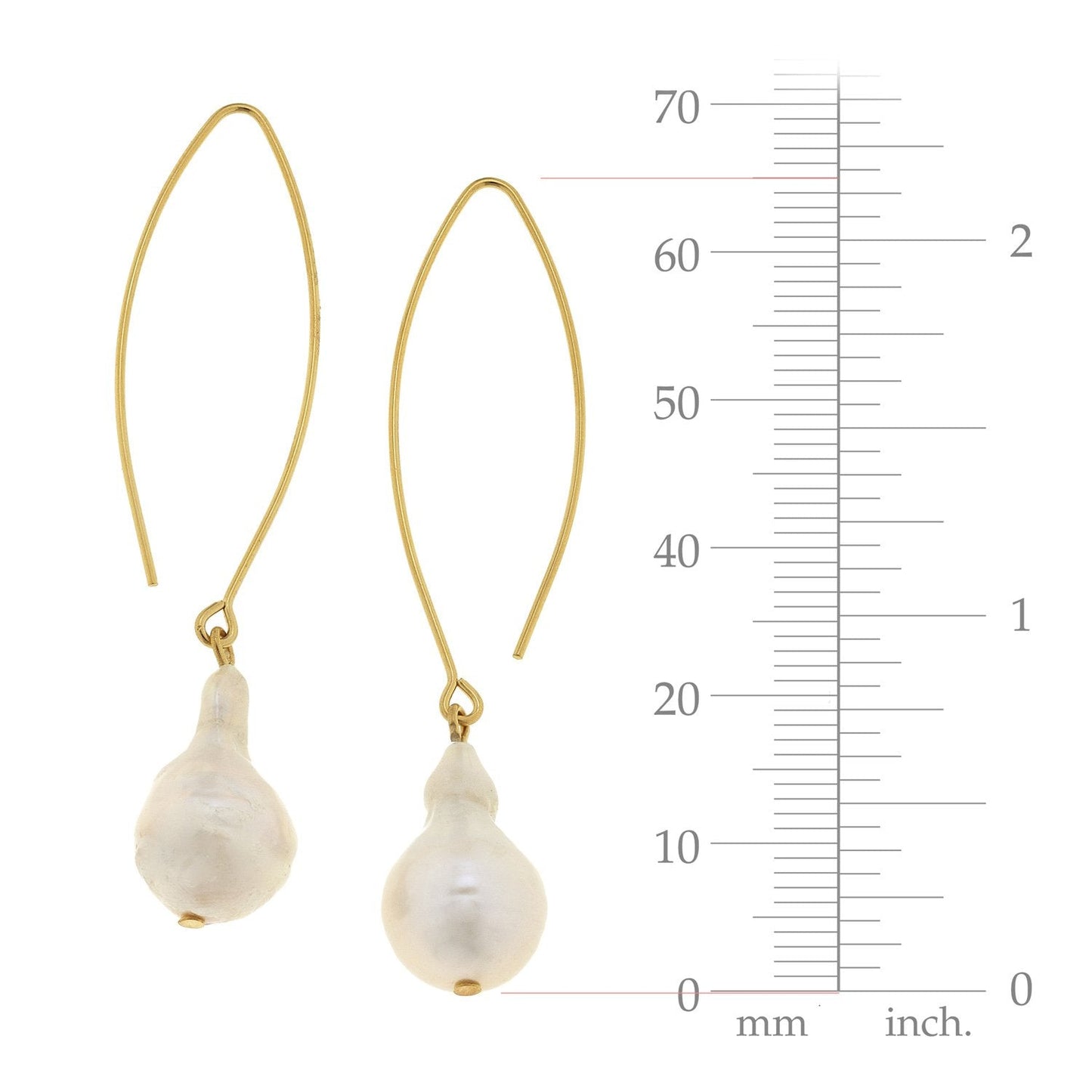 Elegant Baroque Pearl Threader Earrings in Silver