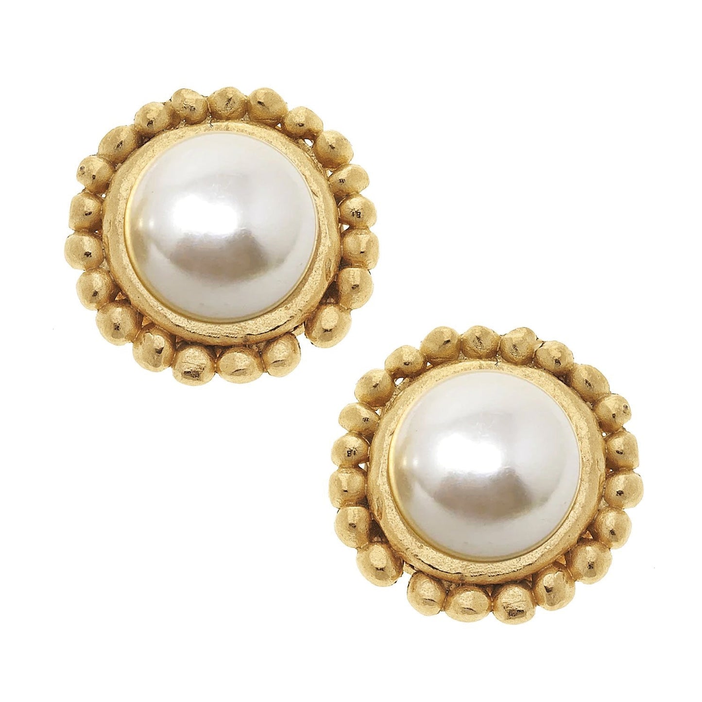 Simple Dotted Pearl Stud Earrings