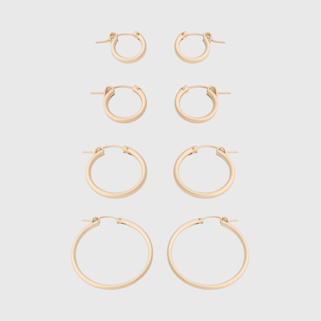 Simple Silver Everyday Hoop Earrings