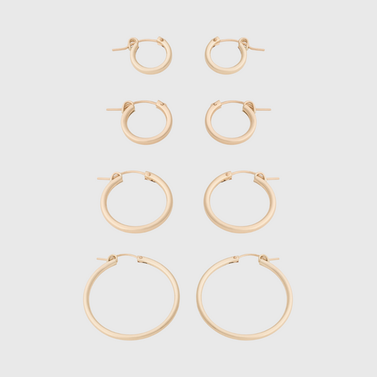 Simple Silver Everyday Hoop Earrings