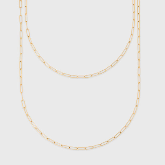 14k Gold Paperclip Layering Jewelry Set