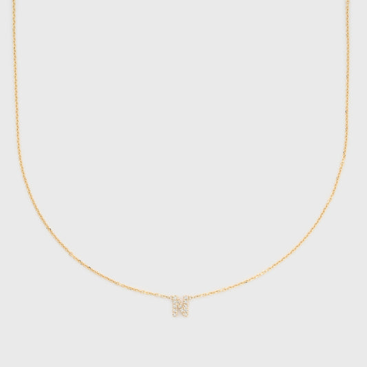 Diamond Initial Necklace in 14k Gold