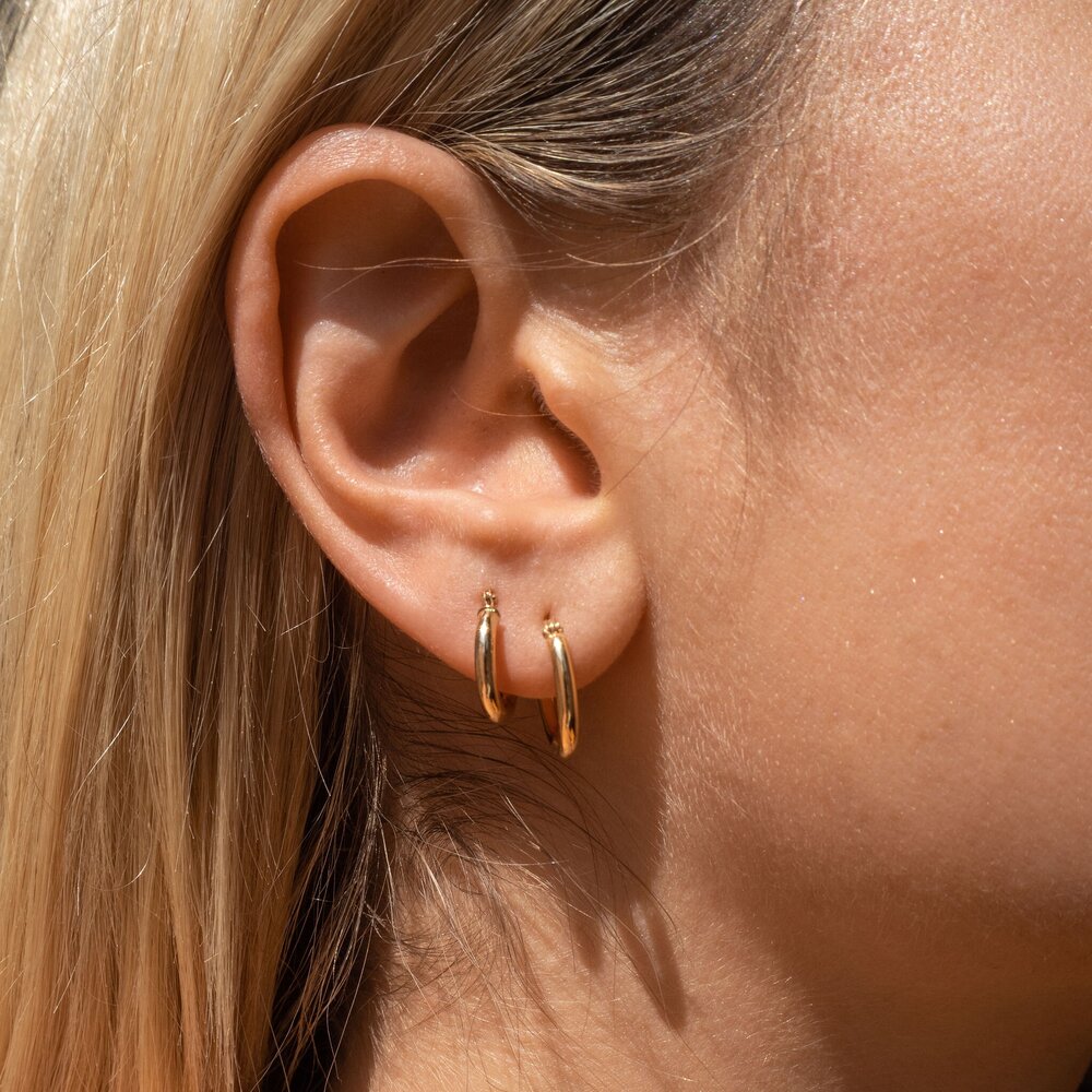 14k Gold Everyday Hoop Earrings