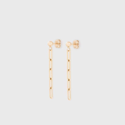 Gold Paperclip Earring Design in 14k