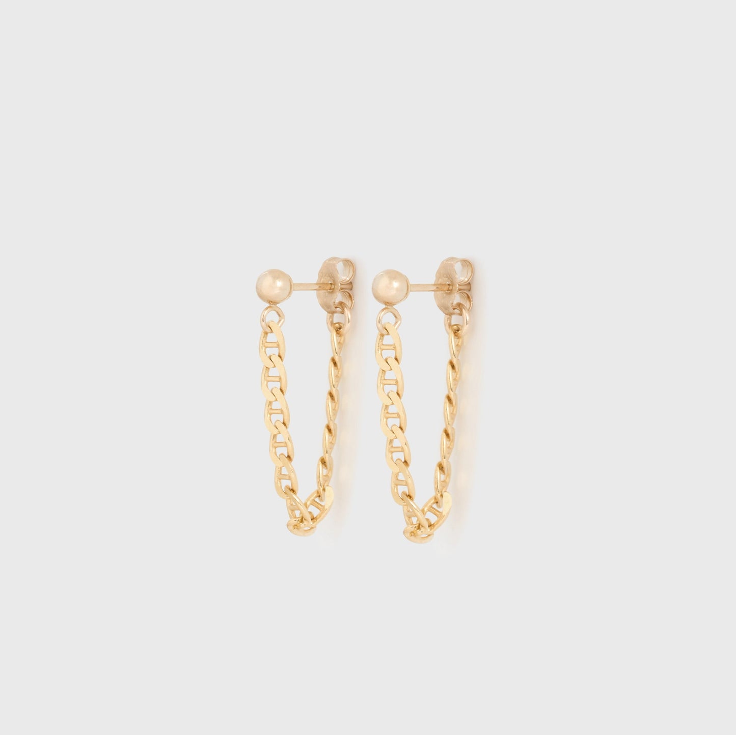 14k Gold Tina Chain Earrings for Everyday Wear