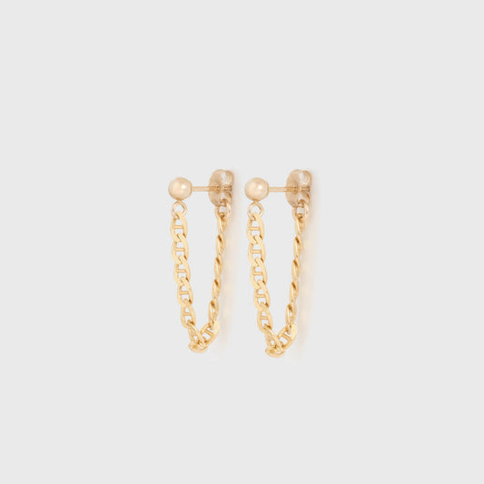 14k Gold Tina Chain Earrings for Everyday Wear