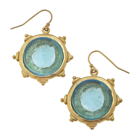 Colorful Venetian Glass Coin Earrings