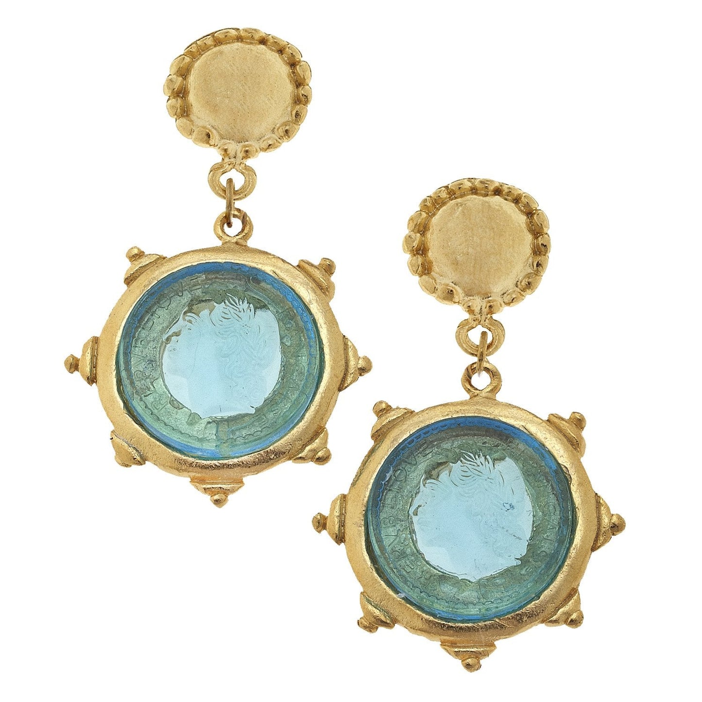 Venetian Glass Coin Dangle Earrings