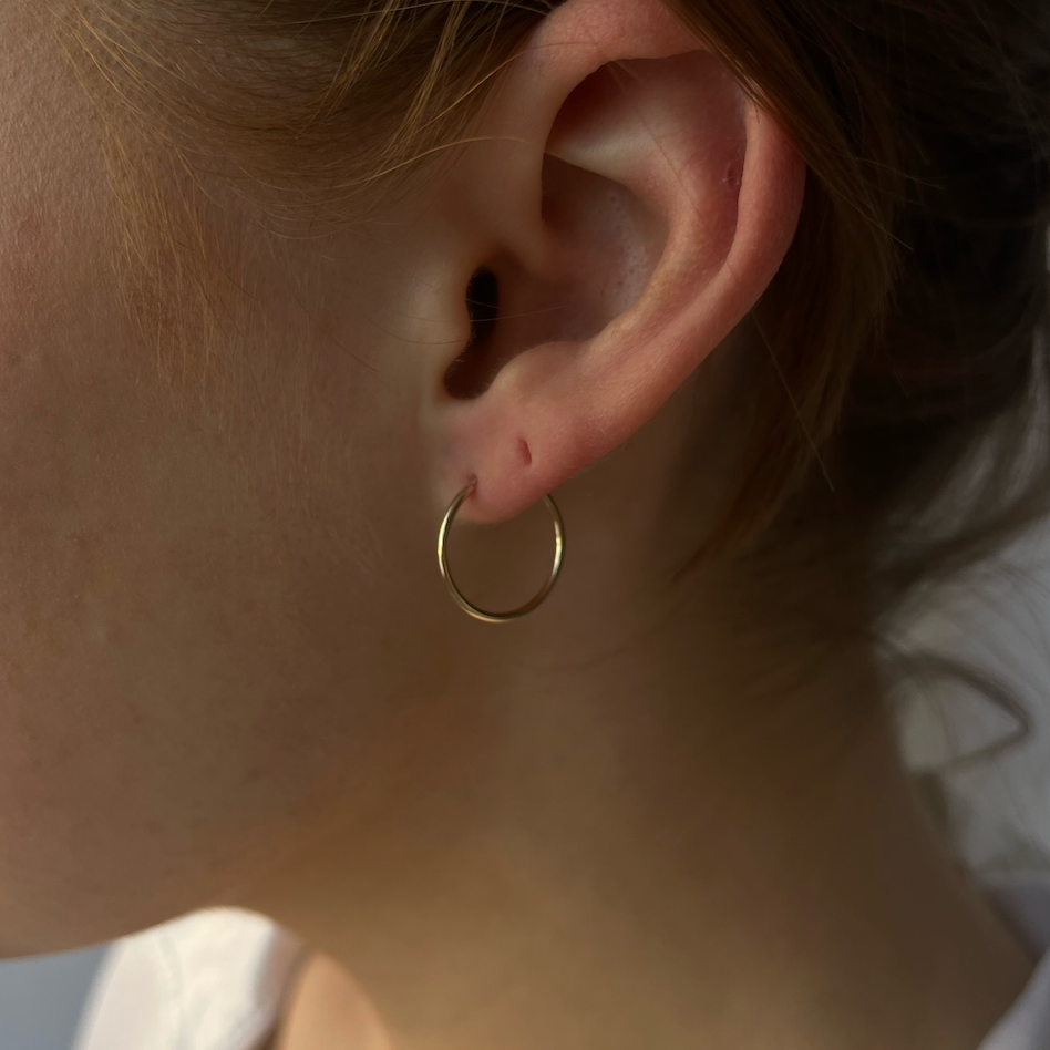 14k Gold Infinity Hoop Earrings