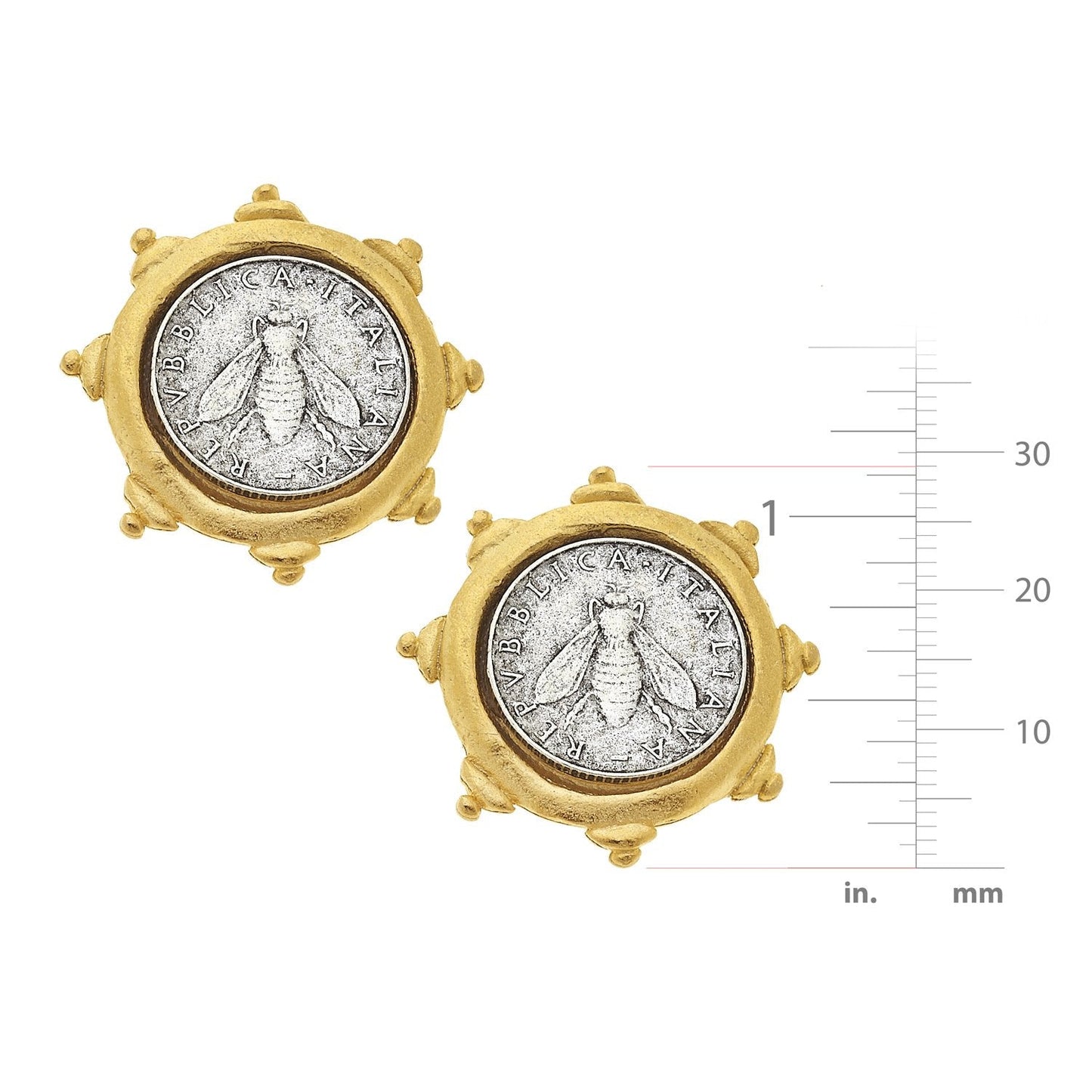 Silver Coin Stud Earrings in Elegant Style