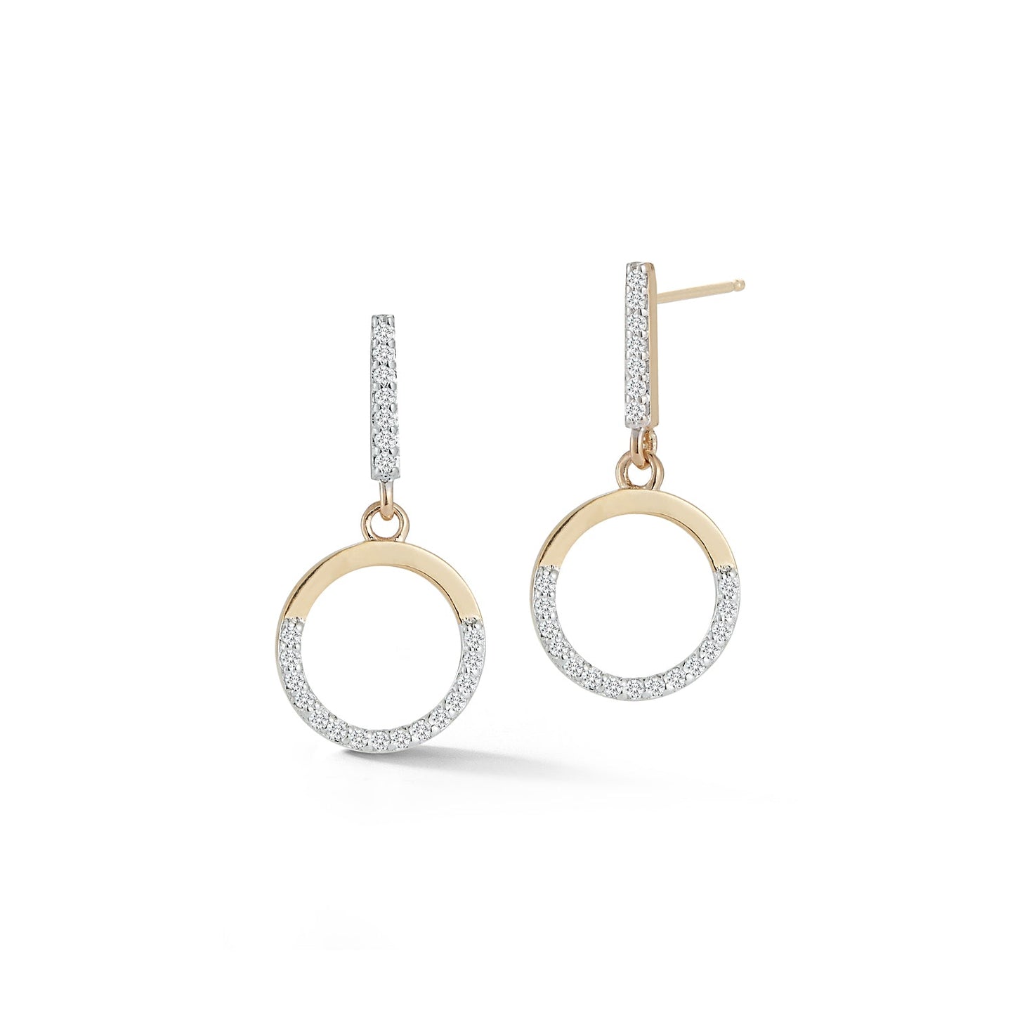 Small Halfmoon Drop Earrings in 14kt Gold