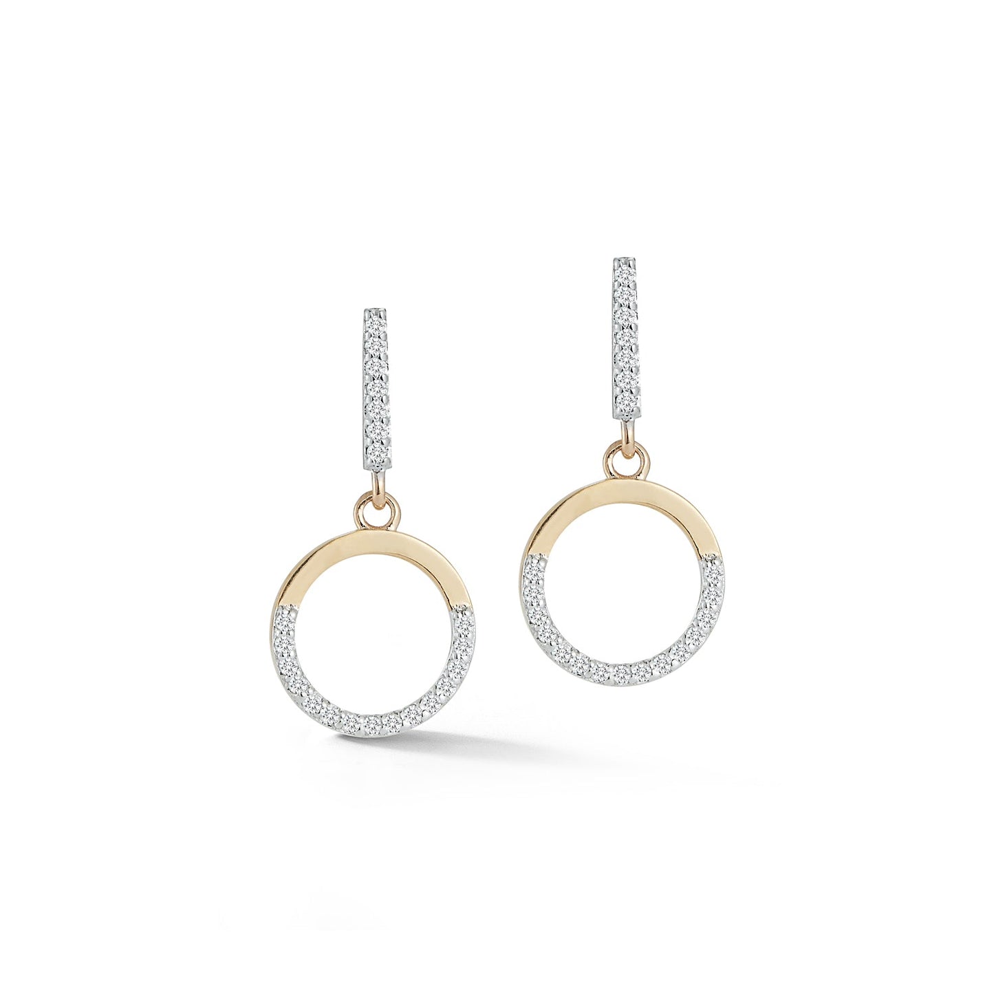 Small Halfmoon Drop Earrings in 14kt Gold