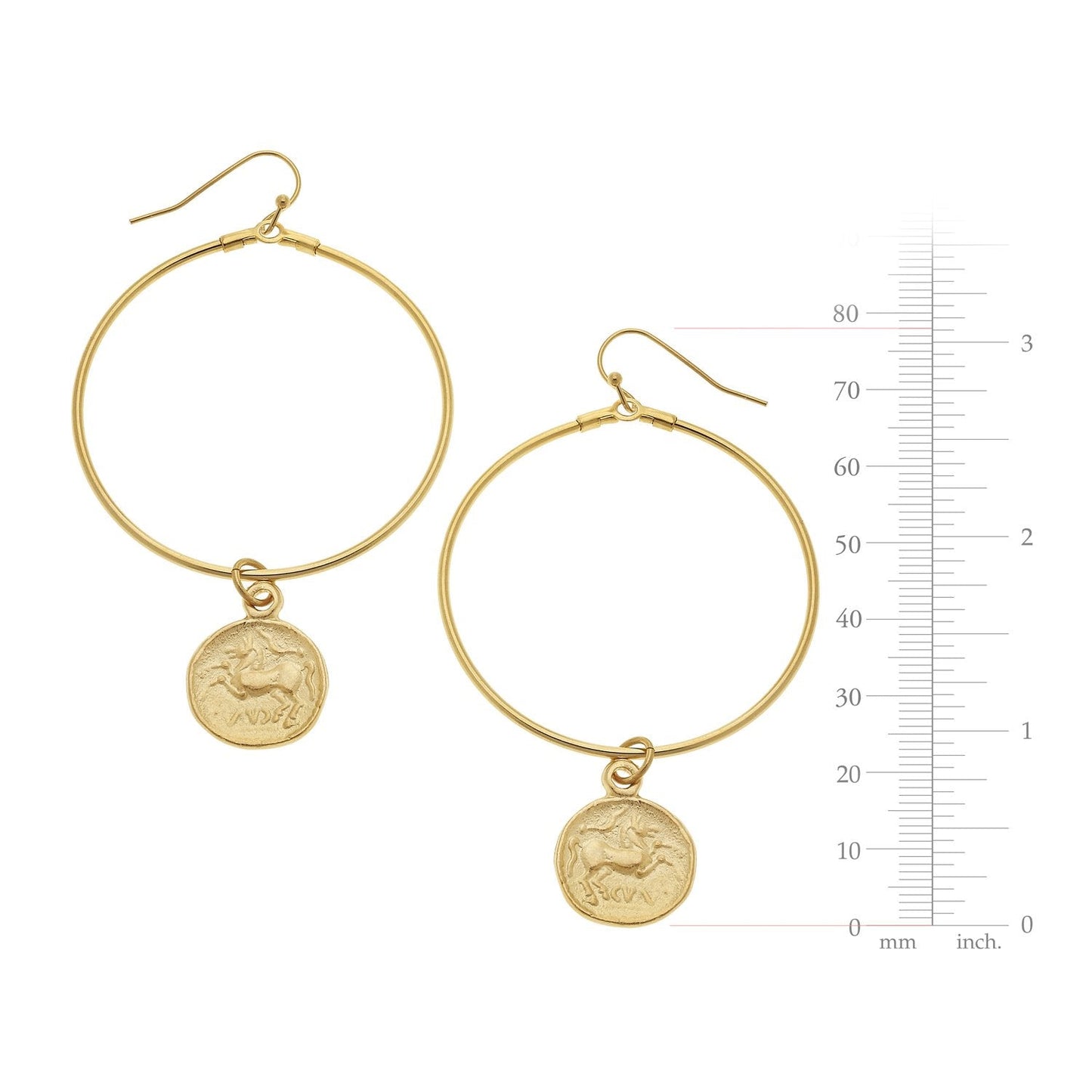 Coin Drop Hoop Earrings in Elegant Design