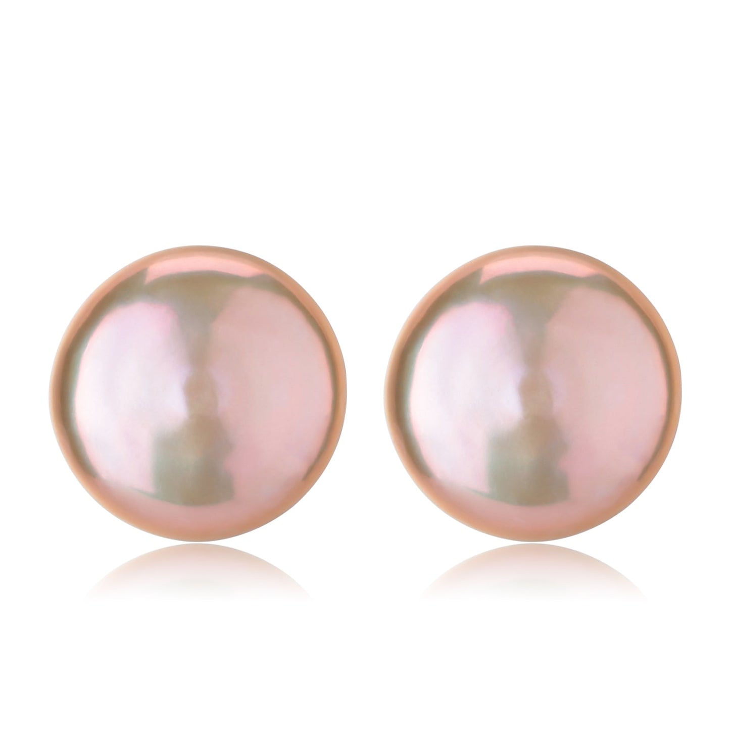 Pink Coin Baroque Pearl Stud Earrings 1